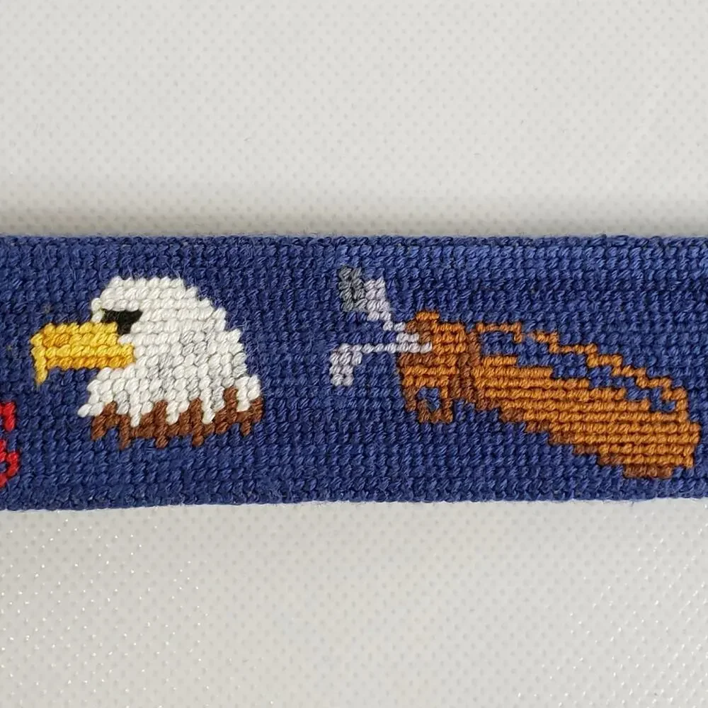 Smathers Branson Needlepoint Belt Golf Clubs Tees Balls Mens Size 36 New